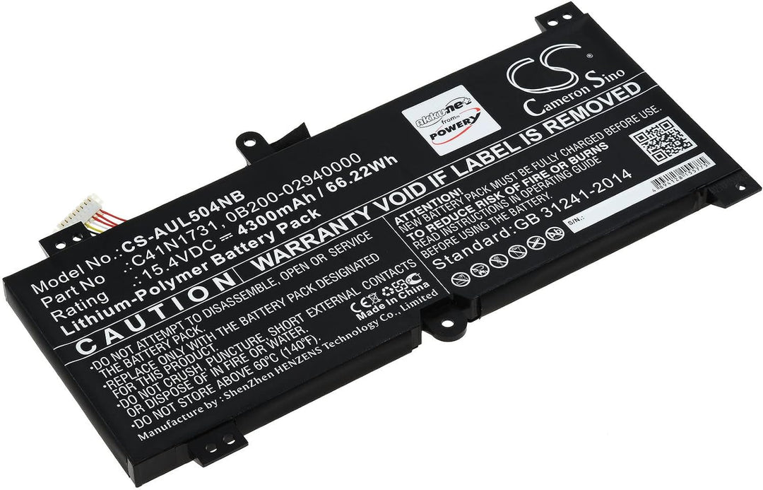 Akku für Laptop Asus ROG Strix Scar II GL704GW-EV001T, 15,4V, Li-Polymer
