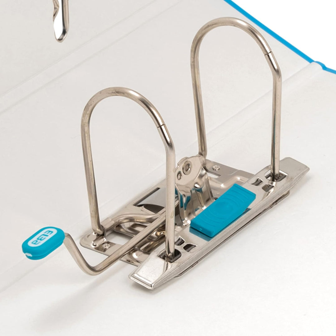 Elba Ordner A4, Smart Pro, 8 cm breit, Kunststoff aussen, ozeanblau, 10 Stück hellblau A4, breit, he