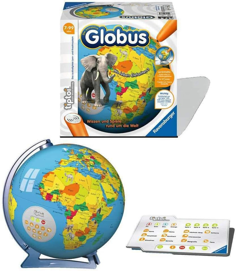 Ravensburger tiptoi 00787 - 3D Puzzle: Interaktiver Globus 17 Interaktiver Globus Single, Interaktiv