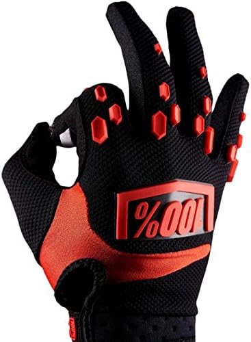 100% 10004-007-10 AIRMATIC Handschuhe Schwarz/Rot XL, Schwarz/Rot XL