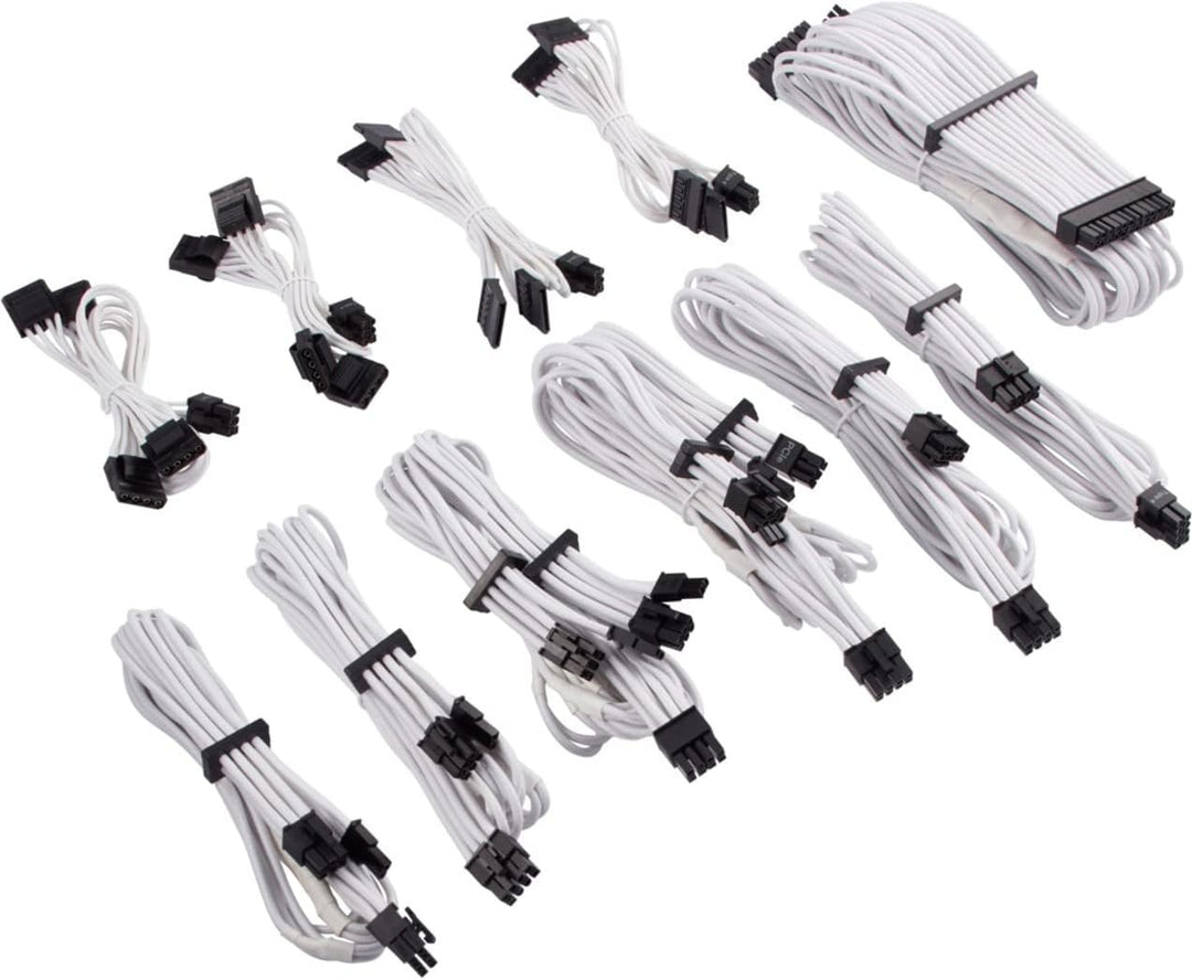 Corsair Premium Sleeved Netzteil Pro-Kabel-Set Typ4 (Generation 4-Serie) Weiss Pro-Set Weiss, Pro-Se
