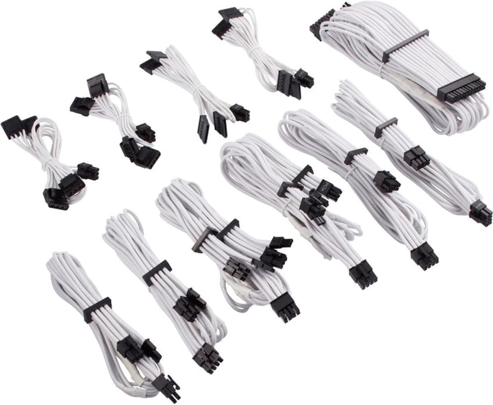 Corsair Premium Sleeved Netzteil Pro-Kabel-Set Typ4 (Generation 4-Serie) Weiss Pro-Set Weiss, Pro-Se