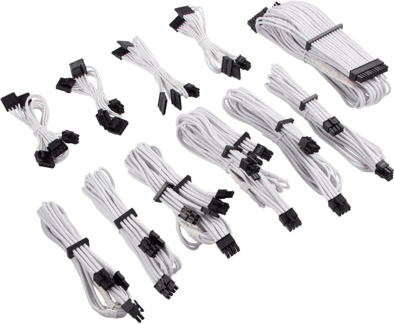 Corsair Premium Sleeved Netzteil Pro-Kabel-Set Typ4 (Generation 4-Serie) Weiss Pro-Set Weiss, Pro-Se