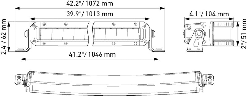 HELLA LED Scheinwerfer Black Magic Slim Curved Lightbar 40" - ECE Zulassung - 12/24V - 6800lm schlan