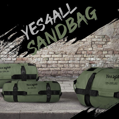 Yes4All Verstellbar Gewichtssack für Fitness mit 7 Griffe - Power bag ideal für Krafttraining, Ungef