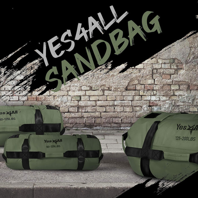 Yes4All Verstellbar Gewichtssack für Fitness mit 7 Griffe - Power bag ideal für Krafttraining, Ungef