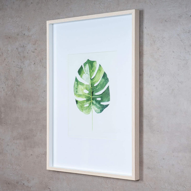 levandeo Bilderrahmen 30x40cm Monstera Eiche Natur Echtholz Fotorahmen Portraitrahmen Wohndeko Einri