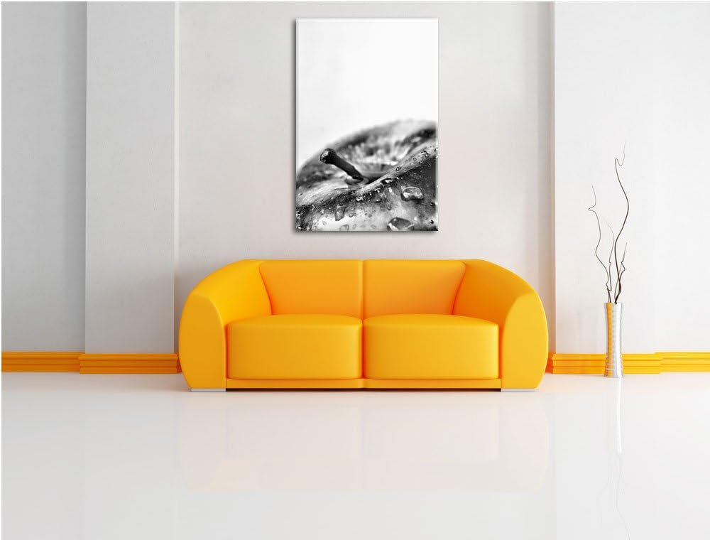 Pixxprint Tropfen auf Apfel als Leinwandbild/Grösse: 100x70 / Wandbild/Kunstdruck/fertig bespannt, 1