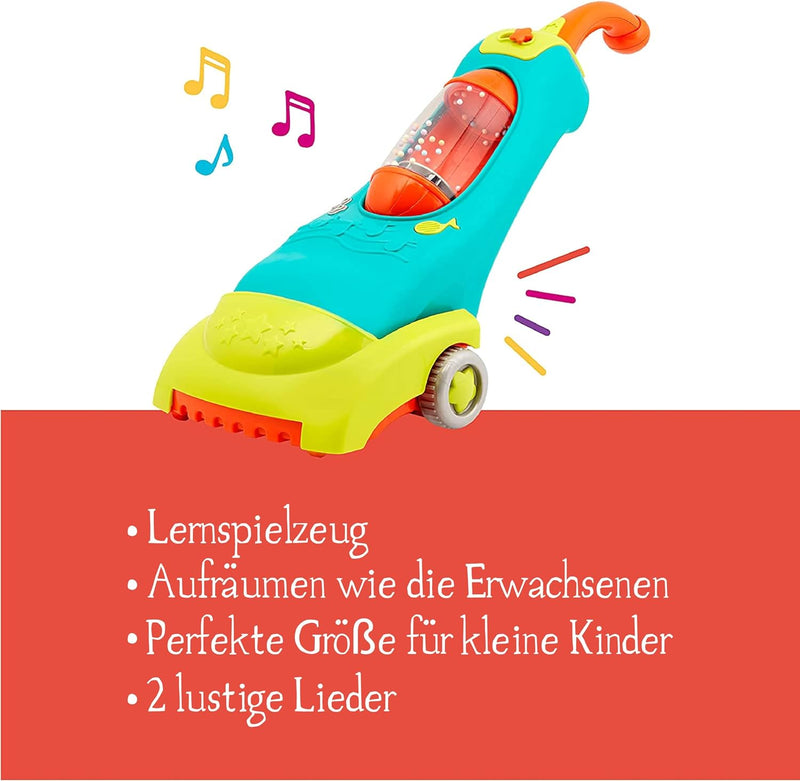 Battat BT2741C1Z Kinder Staubsauger mit Musik, Lichtern und realistischen Geräuschen, Haushaltsspiel