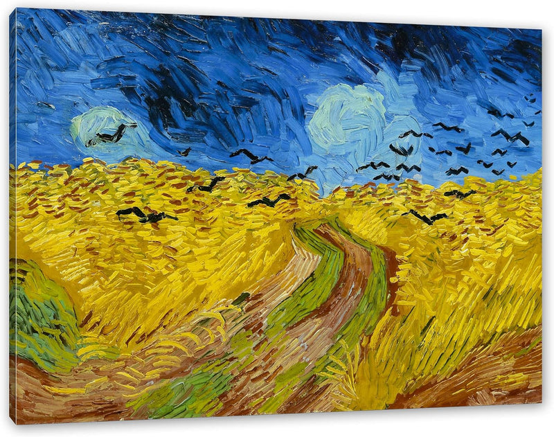 Generisch Vincent Van Gogh - Weizenfeld mit Krähen als Leinwandbild / Grösse: 100x70 cm / Wandbild /