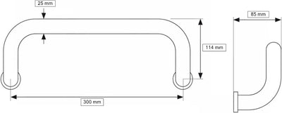 KOTARBA® 2 Stück Haustürbeschlag Stangengriff Gebogen 300 mm Stossgriff aus Edelstahl Türbeschlag Ha