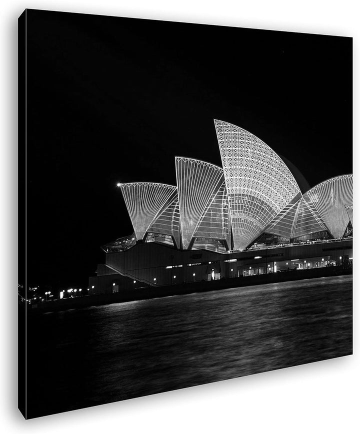 deyoli Dark Opera House in Sydney Format: 70x70 Effekt: Schwarz&Weiss als Leinwandbild, Motiv fertig
