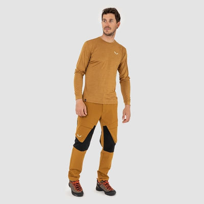 Salewa Herren Puez Melange Dry M L/S Tee Hemden & T-shirts XXL Golden Brown Melange, XXL Golden Brow