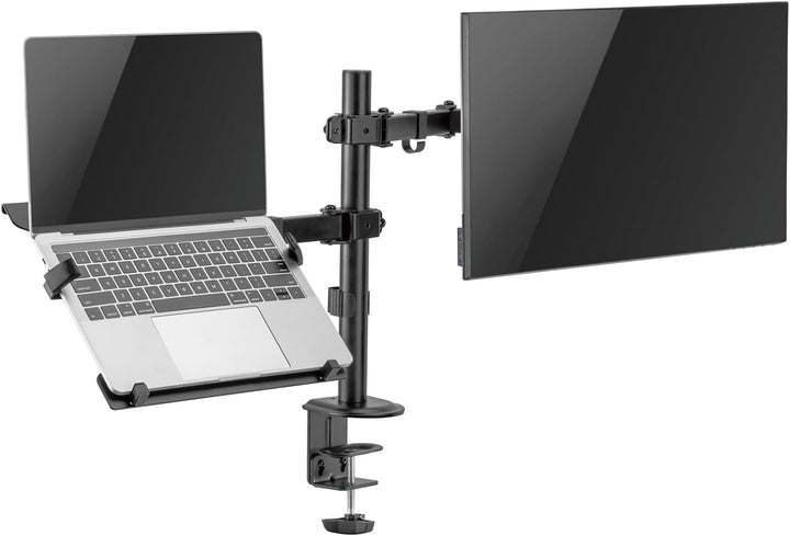 Ewent Monitor Halterung mit Laptop Arm für 13-32 Zoll LCD LED Bildschirm bis zu 15,6“ Notebook, Neig