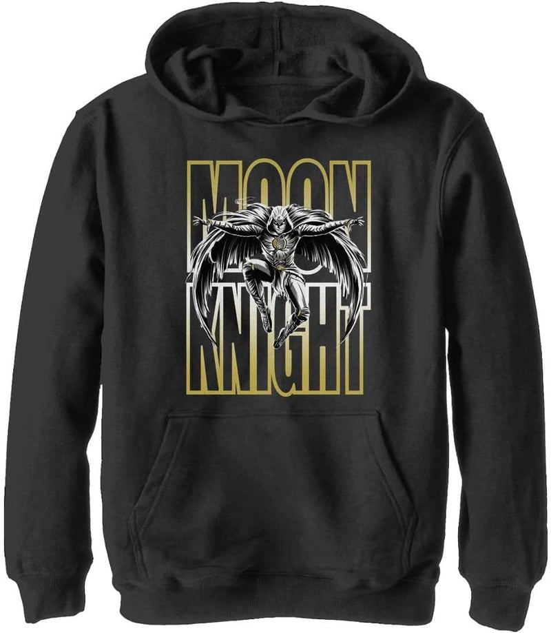 Marvel Jungen Moon Knight Moon Jumps Kapuzenjacke Hoodie, Schwarz, XL