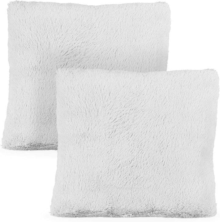 Relaxdays Weiches Kissen Kuschelkissen mit Füllung 2er Flauschig Abnehmbarer Dekobezug 35x40 cm Hell