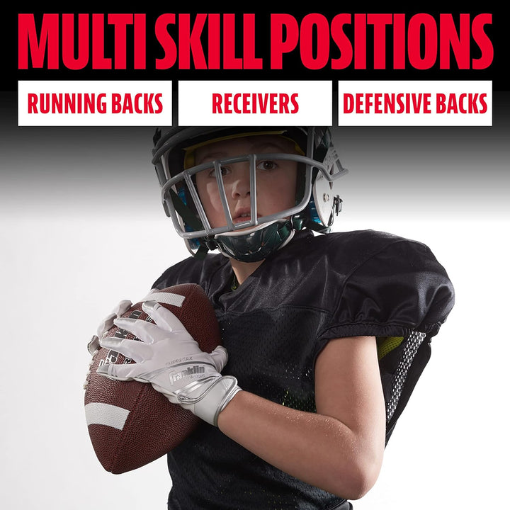 Franklin Sports Supratak Fussball Receiver Handschuhe weiss / chrom XL, weiss / chrom XL