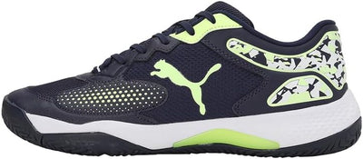 PUMA Unisex Solarcourt Rct Tennisschuh 36 EU Puma Navy Fast Yellow Puma White, 36 EU Puma Navy Fast