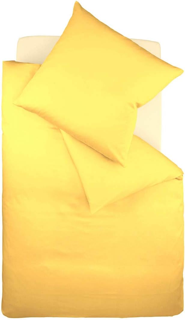 Fleuresse Colours Bettwäsche, Uni-Mako-Satin, gelb, 155 x 220 cm Gelb 155/220 Uni, Gelb 155/220 Uni