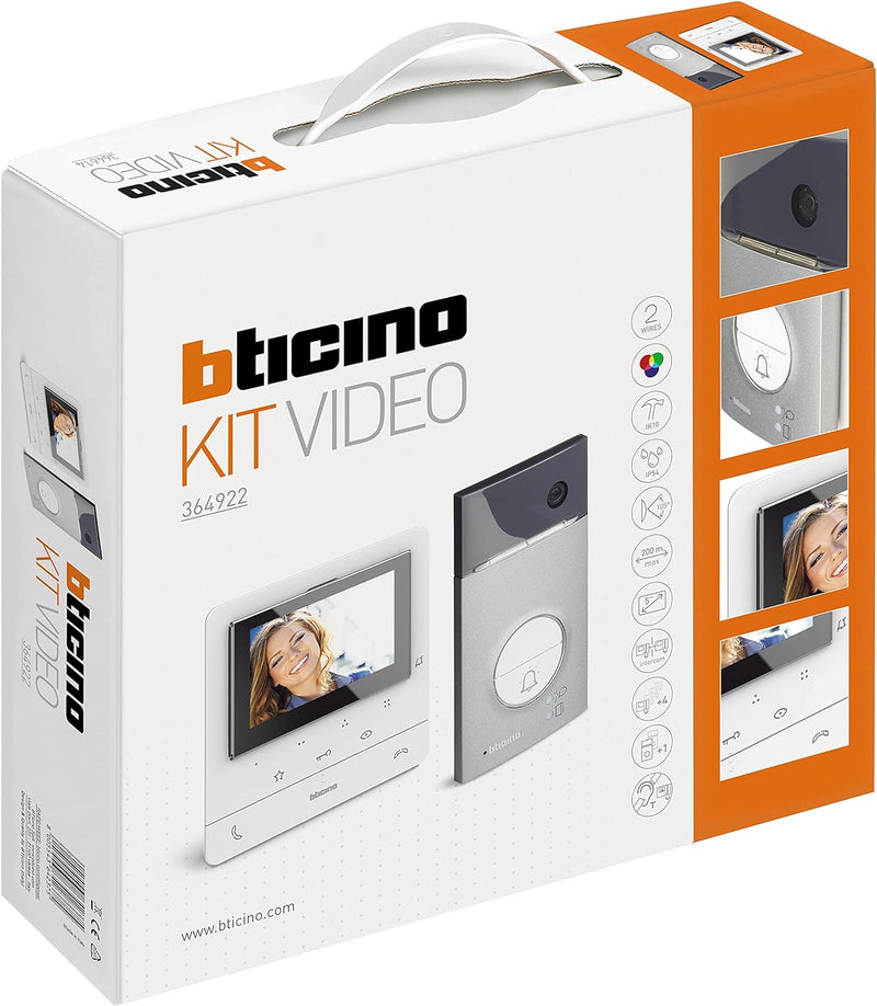 BTICINO, Video-Türsprechanlage Set 2-Draht, Flex ONE: Classe 100 V16E mit 5" Farb LCD-Display, Türst