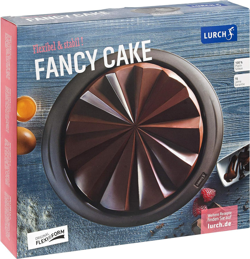 Lurch 85032 FlexiForm Fancy Cake / runde Backform Ø 24 cm aus 100% BPA-freiem Platin Silikon, braun,