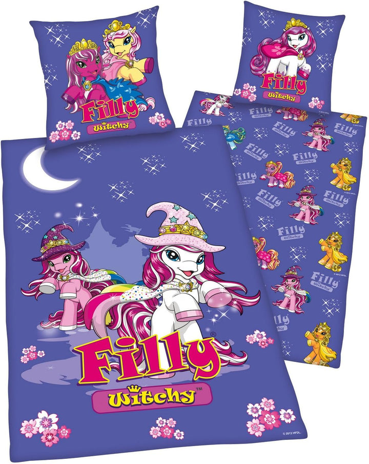 Herding 469345050412 Bettwäsche Filly Witchy, Kopfkissenbezug: 80 x 80 cm und Bettbezug: 135 x 200 c