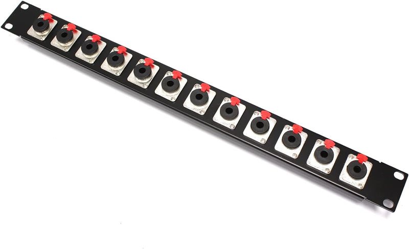 BeMatik - Patch Panel rack19 12-Port-Jack6.3mm-Buchse 1U