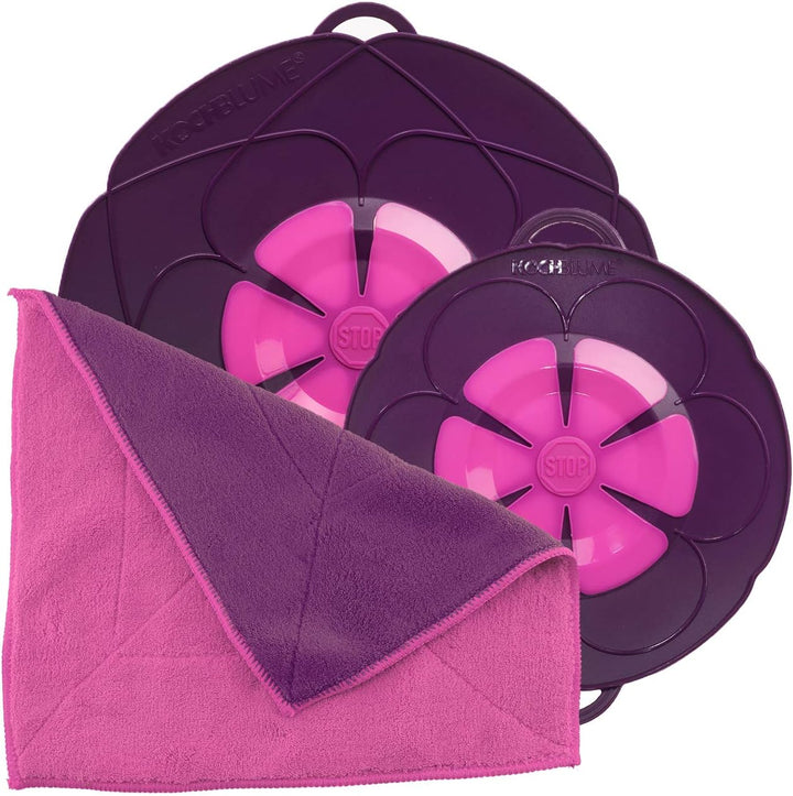 Kochblume Spar-Set für Töpfe von 14 bis 24 cm mit Microfasertuch als Set in der bunten Box | Silikon