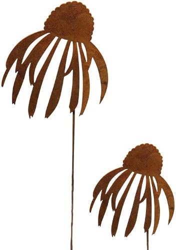 Bornhöft Gartenstecker Sonnenhut Echinacea Beetstecker Topfstecker Metall Rost Gartendeko Edelrost S