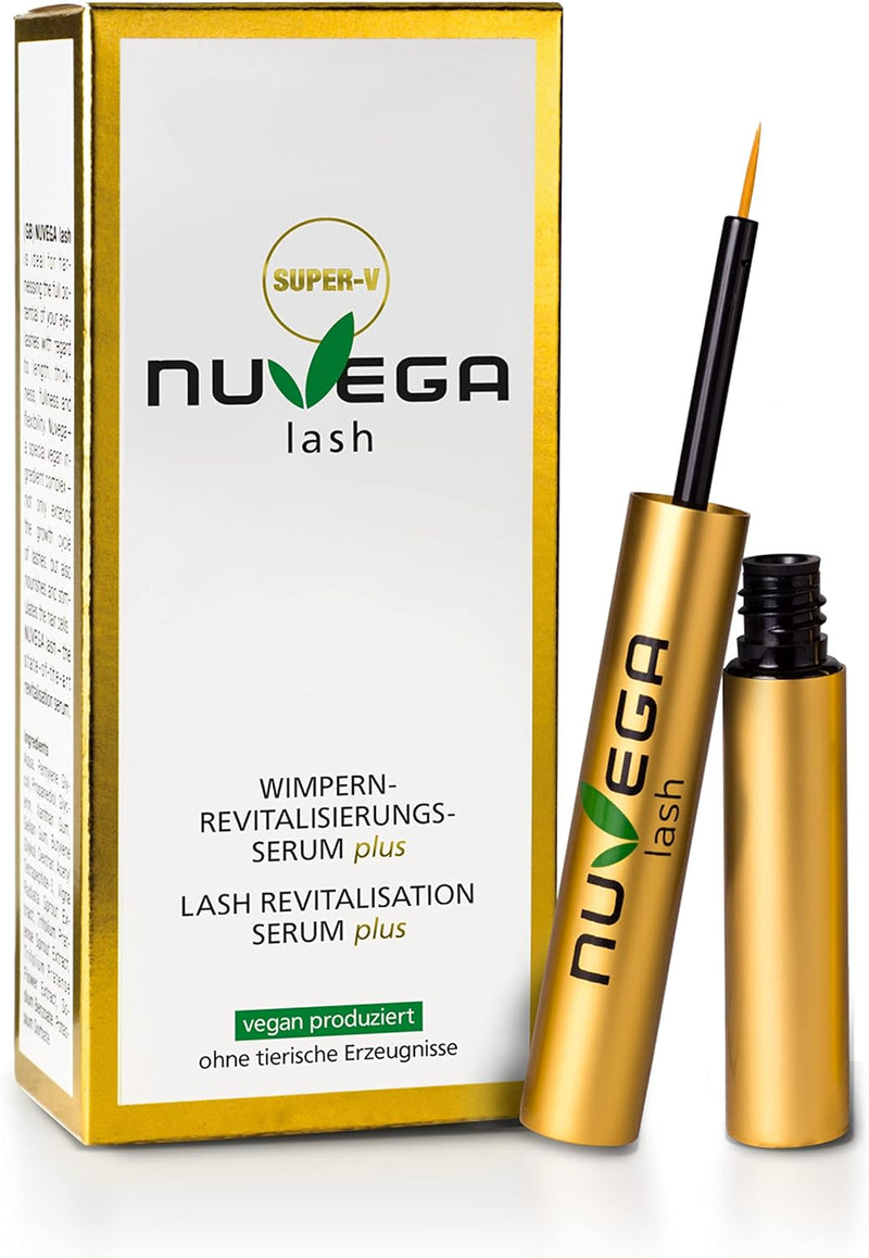 Nuvega Lash Super V – Veganes Wimpern- & Augenbrauenserum I Lange Wimpern in 4-6 Wochen I Lash Serum