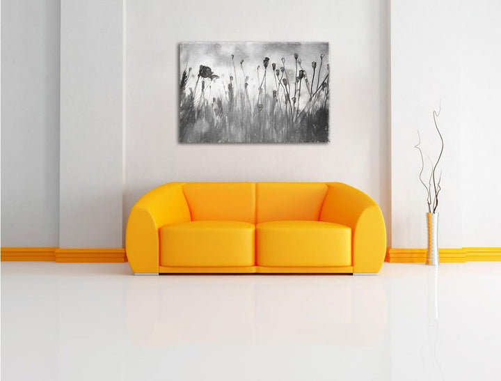 Pixxprint Mohn im Weizenfeld Kunst als Leinwandbild/Grösse: 100x70 / Wandbild/Kunstdruck/fertig besp