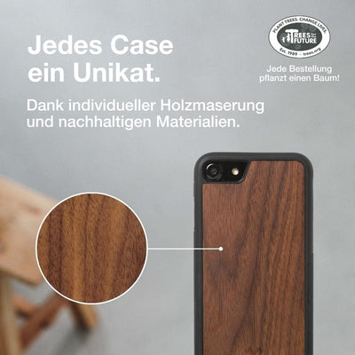 Woodcessories - Bumper Case kompatibel mit iPhone SE 2020 Hülle Holz, iPhone 8 Hülle Holz, iPhone 7