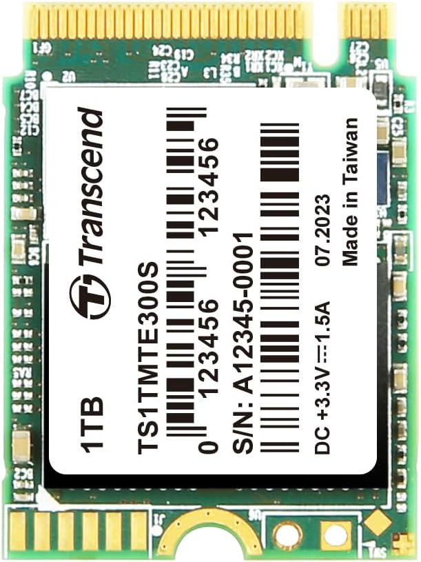 Transcend TS1TMTE300S 1TB M.2 2230 NVMe PCIe Gen3 x4 interne SSD, Solid State Drive, 3D NAND Flash T