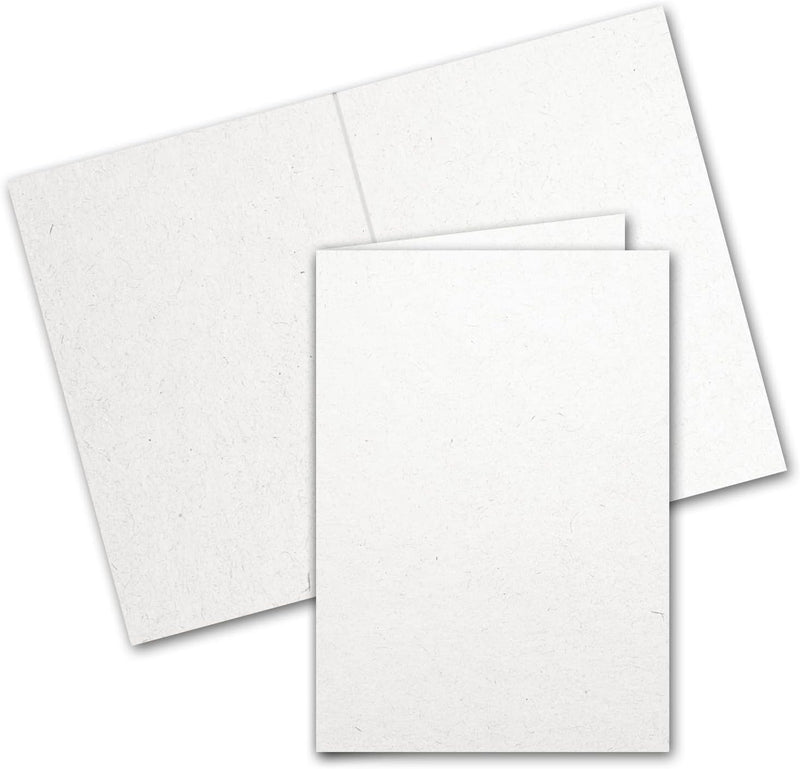 ARTOZ 50x Doppelkarten DIN A5 - Farbe: birch (weiss/cremeweiss) - 14,8 x 21,0 cm - hochdoppelt - Ser