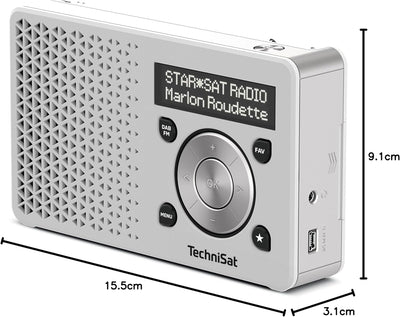 TechniSat DIGITRADIO 1 – tragbares DAB+ Radio mit Akku (DAB, UKW, Lautsprecher, Kopfhöreranschluss,