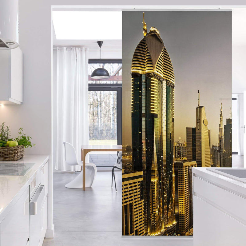 Bilderwelten Raumteiler Goldenes Dubai 250x120cm inkl. transparenter Halterung 250x120cm incl. trans