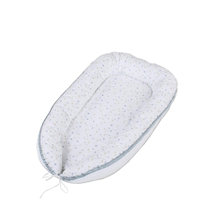 babybay Kuschelnest, weiss Sternemix sand/azurblau, Weiss Sternemix Sand/Azurblau