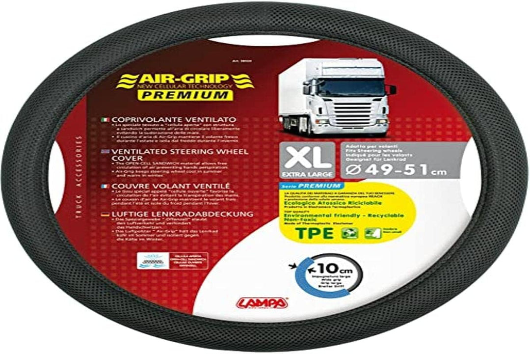 Lampa LkW-Lenkradschoner Air-Grip Premium Belüfteter Schwarz 49/51 cm