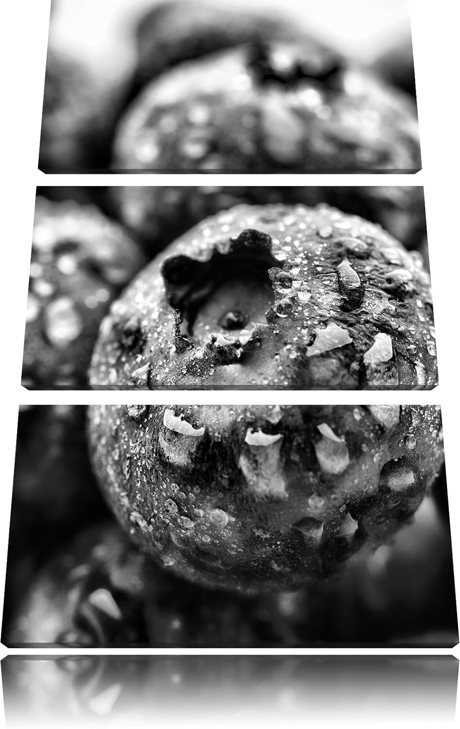 Pixxprint fruchtige Heidelbeeren als Leinwandbild/Grösse: 3 Teilig (120x80) / Wandbild/Kunstdruck/fe