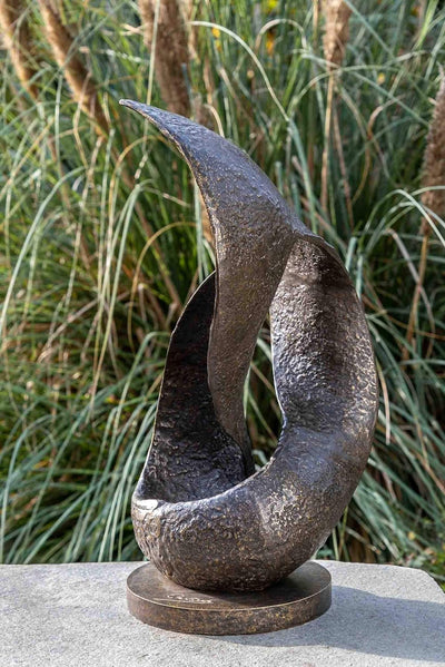IDYL Bronze-Skulptur Moderne Skulptur Wave | 55x30x25 cm | Bronze-Figur handgefertigt | Gartenskulpt
