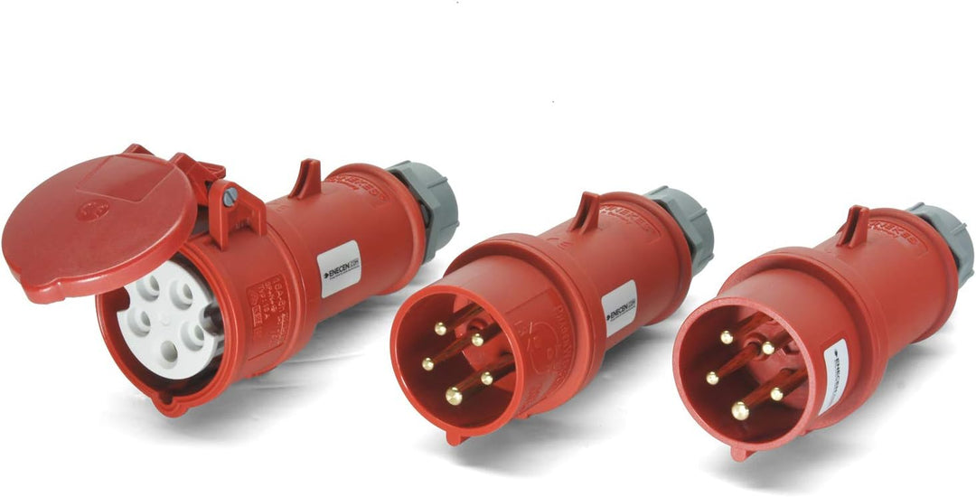 CEE 2+1 Stecker & Kupplung Set 400V/16A 5p IP44 Standard & mit Phasenwender - Mennekes