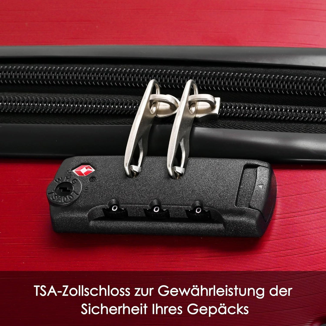 Merax Koffer Set 3-teilig, Hartschalen-Koffer Trolley Rollkoffer Reisekoffer Handgepäck, TSA Zollsch