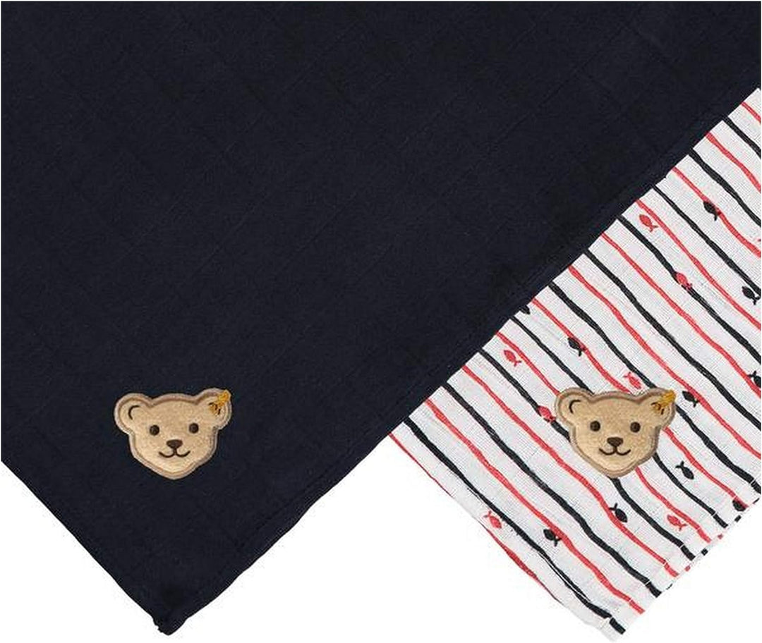 Steiff Baby-Jungen GOTS Mullwindel, Navy, One Size