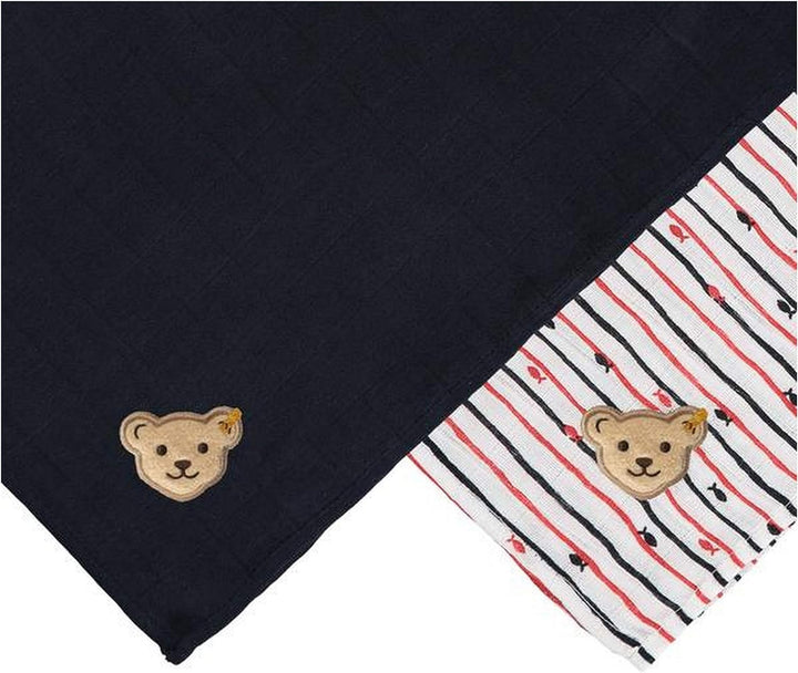 Steiff Baby-Jungen GOTS Mullwindel, Navy, One Size
