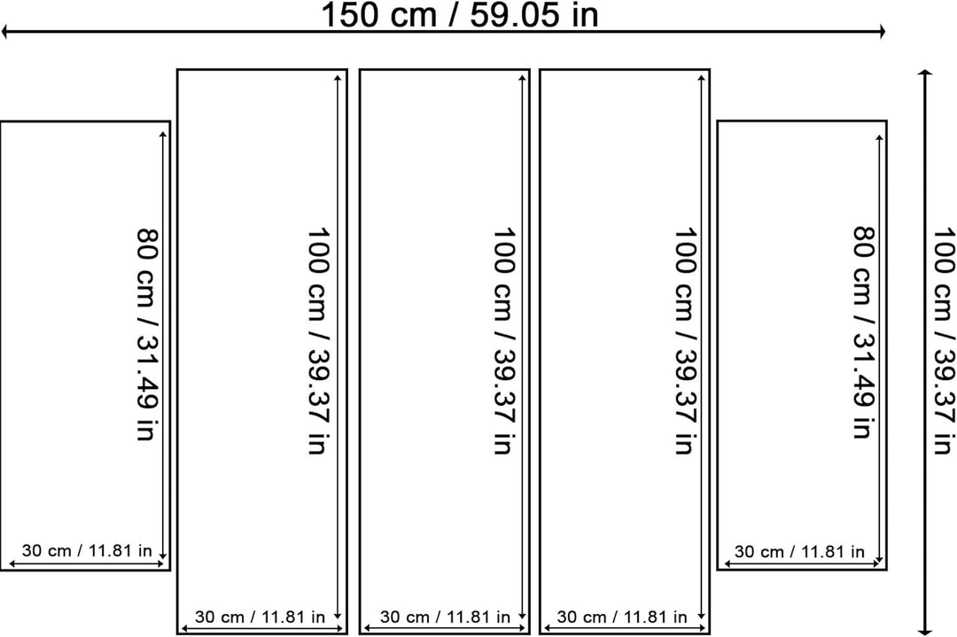 Feeby Wanddeko 5 teile Haus 150x100 cm Bilder modern Wanddekoration Wohnung Wohnzimmer Beige Deko Pa