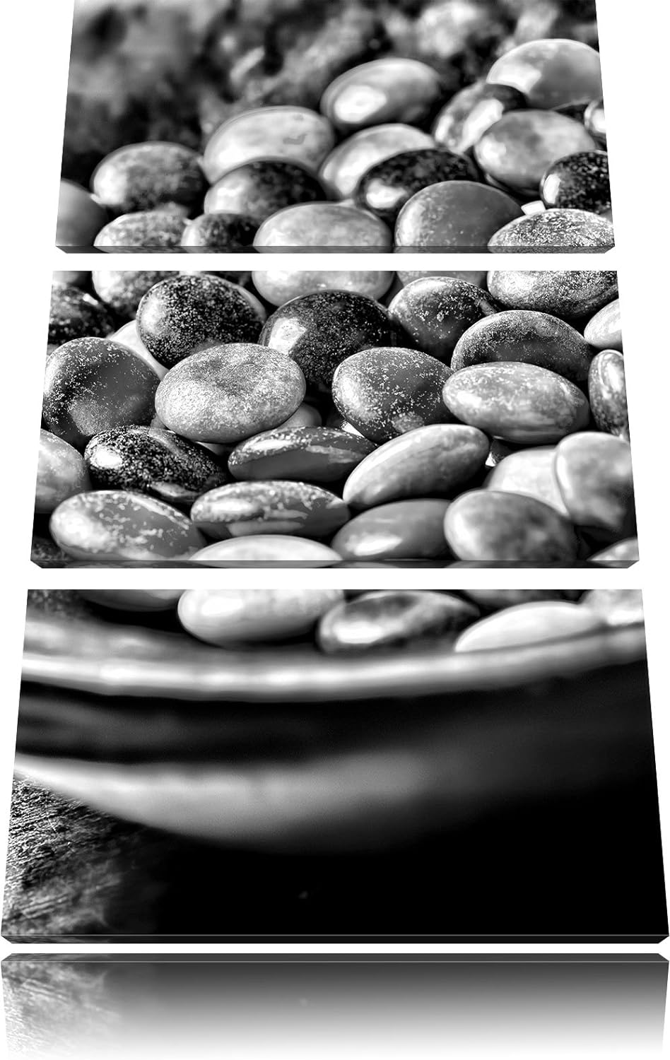 Pixxprint Monocrome, Schokolade Smarties Schoko Süssigkeiten 3-Teiler Leinwandbild 120x80 Bild auf L