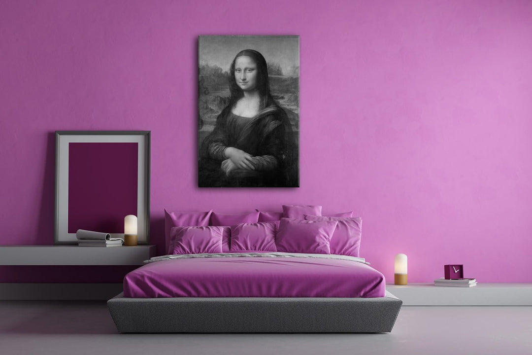 deyoli Die Mona Lisa von Leonardo Da Vinci Format: 120x80 Effekt: Schwarz/Weiss als Leinwand, Motiv