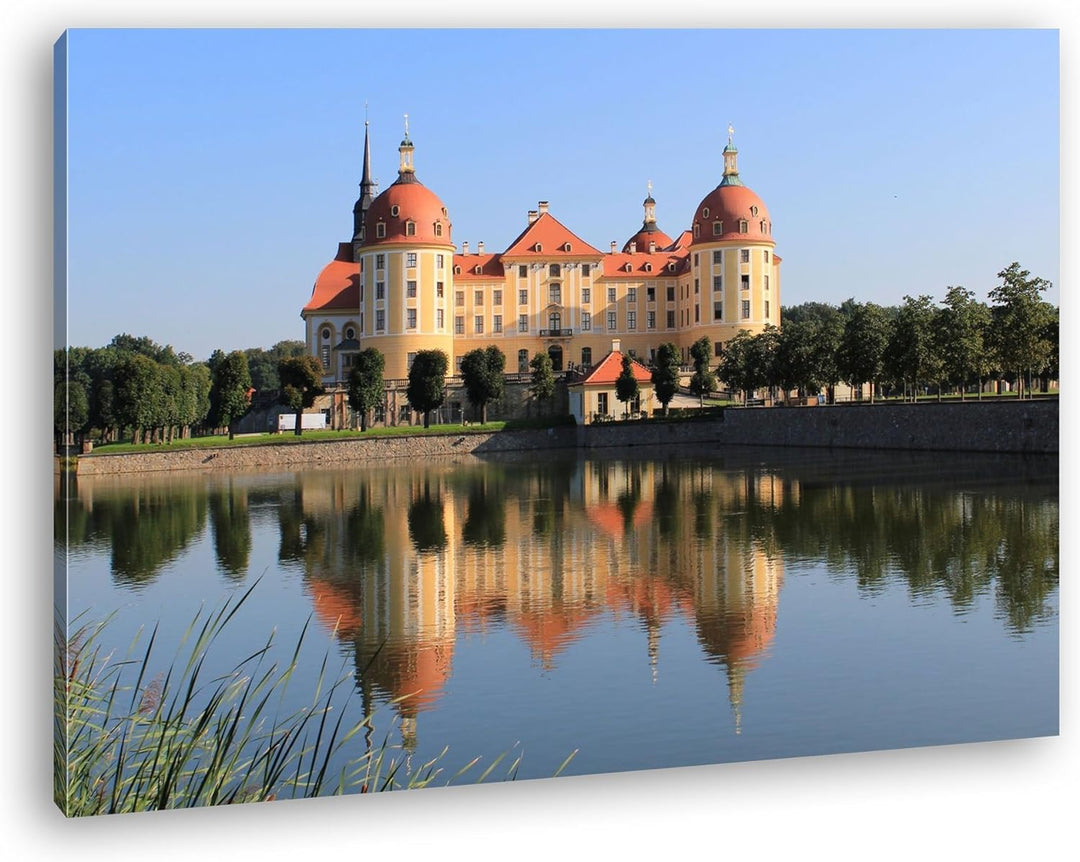 deyoli Moritzburg in Deutschland Format: 80x60 als Leinwandbild, Motiv fertig gerahmt auf Echtholzra