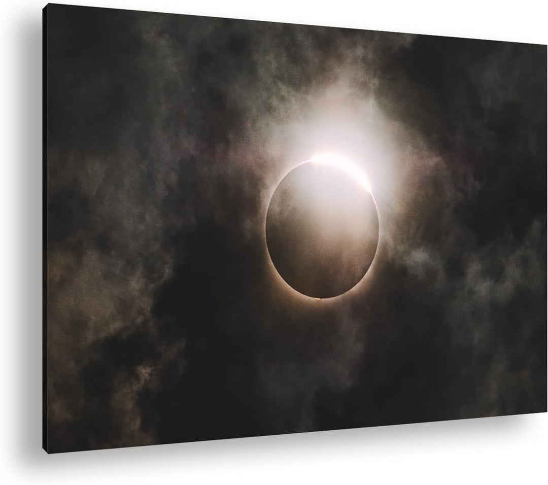 deyoli dunkelheitbringende Sonnenfinsternis Format: 80x60 als Leinwandbild, Motiv fertig gerahmt auf