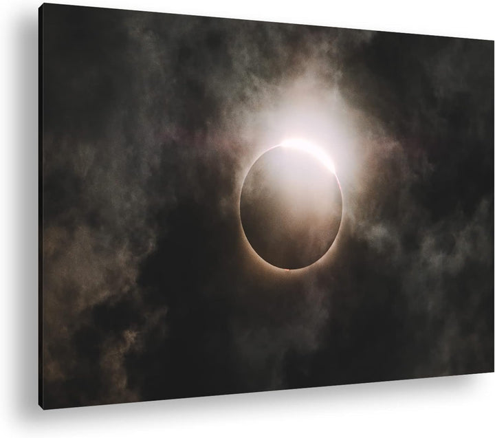 deyoli dunkelheitbringende Sonnenfinsternis Format: 80x60 als Leinwandbild, Motiv fertig gerahmt auf